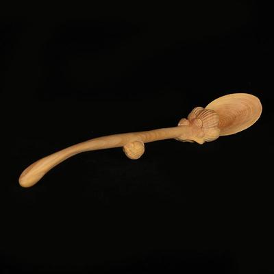 无品牌/家黄把杨铲木雕把玩件工艺品木质长柄取茶勺茶匙茶厂取茶