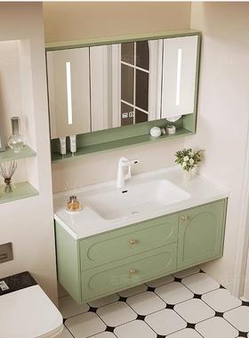 法式田木手园风橡陶瓷无缝43329盆浴室柜组合简约生间洗漱台洗池