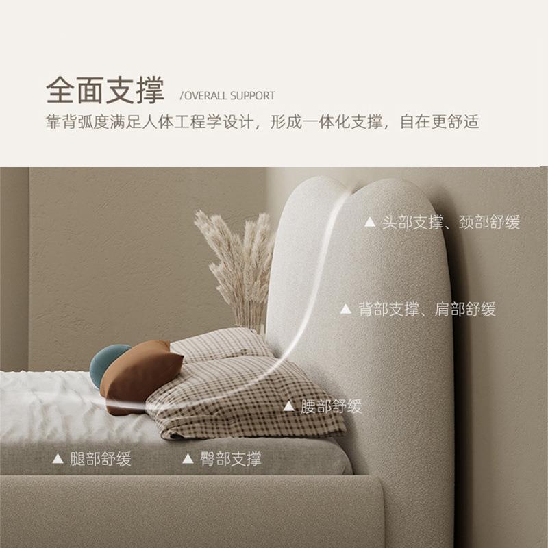 现代艺布儿童床1.5学生式绒布储物米QFG床美公主卧室男孩床