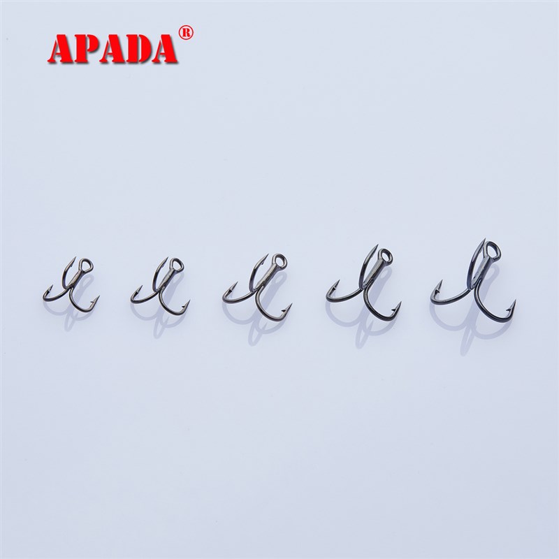 APADA亚伯达精选3倍加强ST56三本钩圆尖钩底打扁三刀焊接路亚亮片