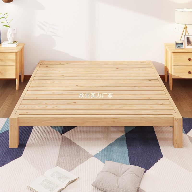 简实木床约1.5OFG米原木双人床家用榻米无床头1床架.榻2厂家直销