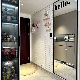 实木洞洞D制墙上置隔架挂板RVD装挂饰客厅板壁收纳墙面木物质书架