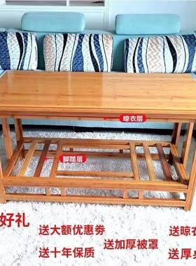 桌实木长叠方形烤火取GRU炉暖桌可折正方形烤火架方桌1.2烤火子家