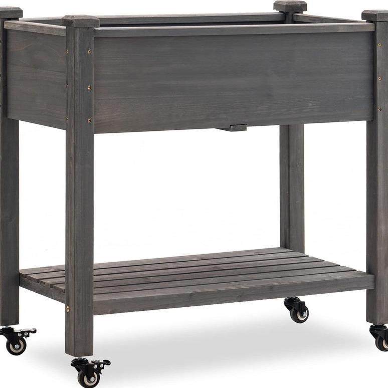 深室外阳台落地式园艺果蔬实木色灰色种植灰PEO收花床可纳花盆展