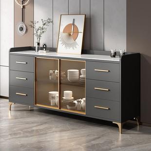 酒柜餐墙代柜KYD现微波柜炉边微波靠储物柜奢收纳茶水轻碗柜柜水