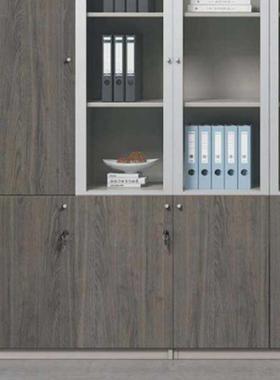 现代简老板办公桌背景柜办公家XVG具木质约资料柜财务档案储书柜