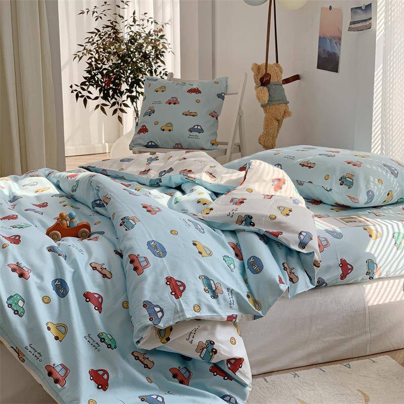 A类60儿支长1绒棉童被ID被套幼儿园全棉套20*150纯棉1.5m单人三件