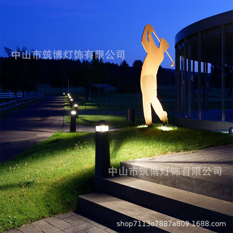 LED户外防水圆形庭院草坪灯