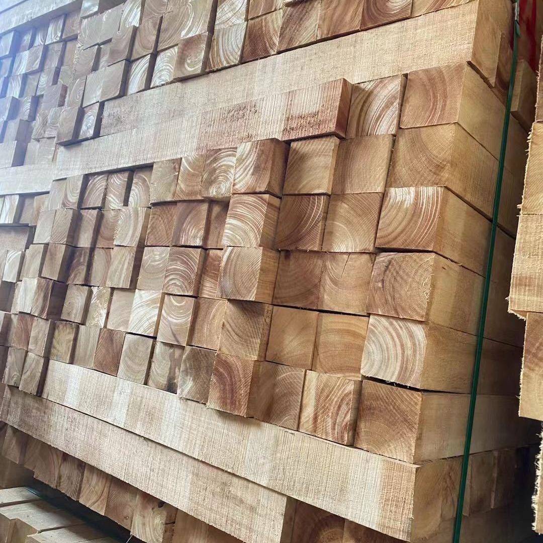 工腐厂直供海南橡胶木木方柱实木家02具楼梯立毛料防避心方条