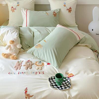 被可YC96540爱1.2加秋冬磨毛四件m套纯棉100S儿童款套厚床上用品
