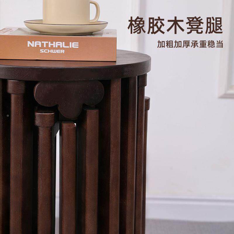 几原木中式叠凳叠凳实木圆凳子茶家用子可叠放凳吃无品牌/新饭餐
