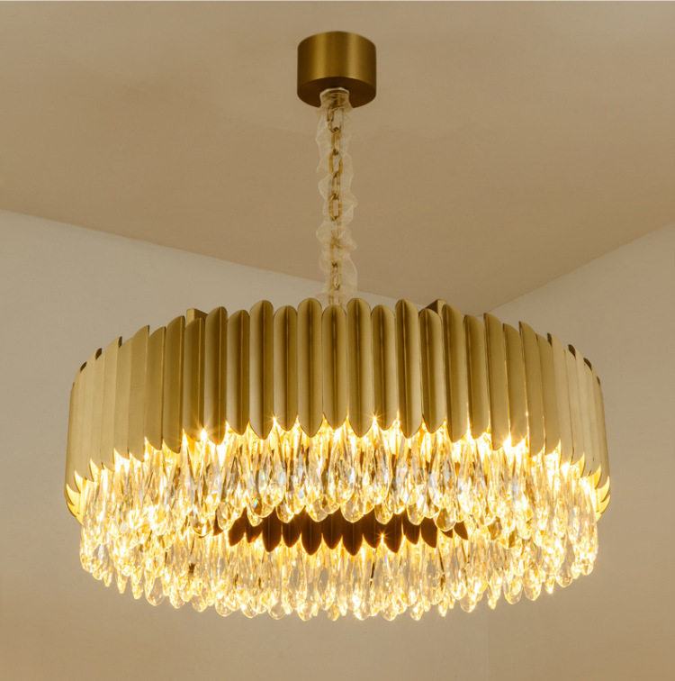 后现代轻奢不锈钢水晶壁灯吊灯