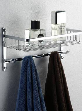 NRK物GO浴THIC全铜浴室置架篮网巾架毛巾架带挂钩卫生间五金挂件