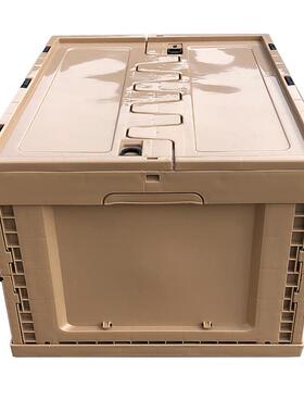 卡其箱色盖带衣物整理折叠收纳箱大号折车载车VKR尾用多功能塑料