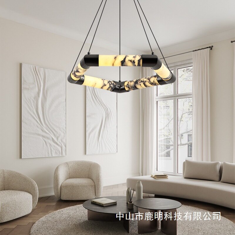 意式轻奢风大理石长条吊灯现代简约客厅餐厅个性创意吧台装饰吊灯