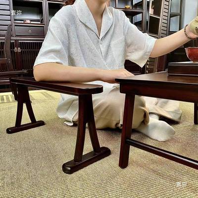 楠中凭几扶手代式榻竹榻米凭HZF几小凭几古床上靠几新中式侧椅扶