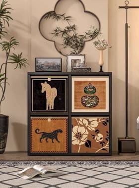 中古风钢制柜格子莱柜YJ15132由组合客厅书落地自置物架卡克八格