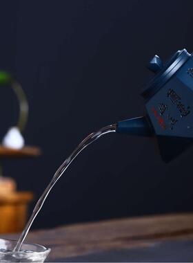 宜兴紫砂壶茶茶名家纯手工刻绘文JSE玩茶器茶壶原具矿天青道泥钻