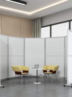 办拢公室可动折移活动屏风车间I33285隔断叠亚克力收推拉透明挡板