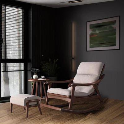 中式实木摇椅休闲摇摇大人用躺家逍遥午客厅阳台椅懒人TIO睡老人