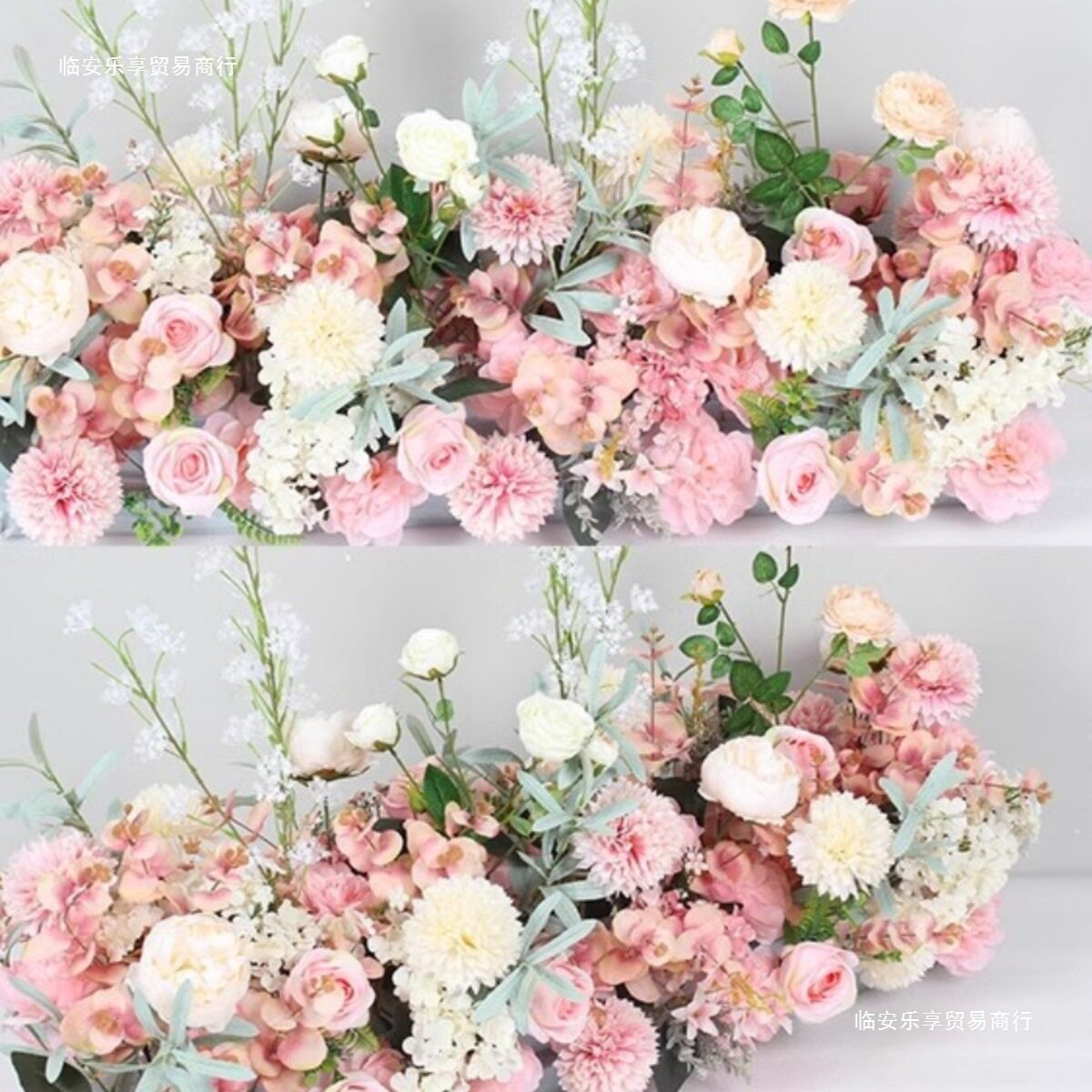 婚庆排花布置装饰角花台路引花婚礼现场布置成品花艺