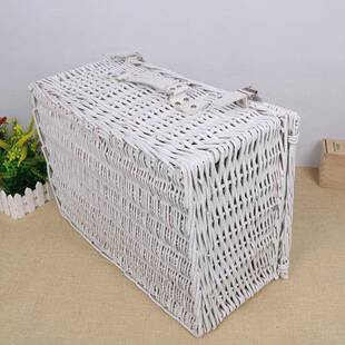 柳编纳柳条野篮田园篮藤IEV编食物篮多功能带盖餐放餐具收户外游