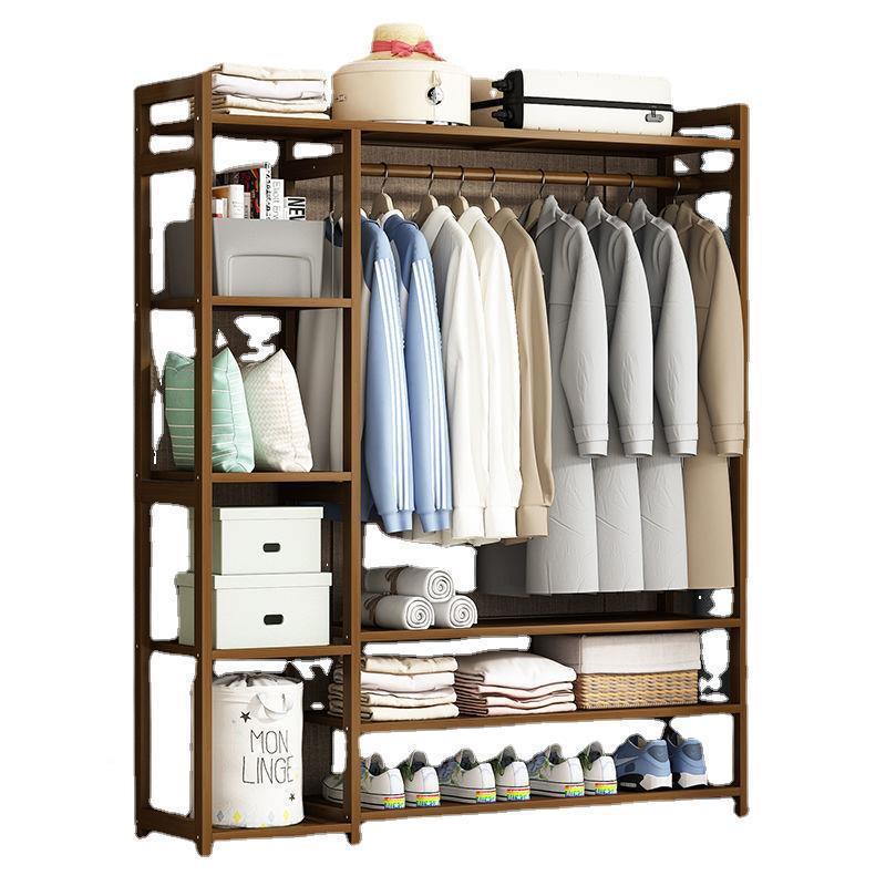 衣架落地卧室挂衣QQV架衣衣帽置物架架简挂易包架简约现代实木家