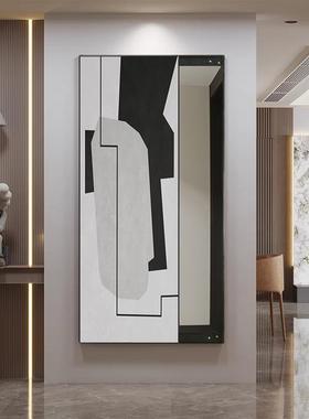 7装W简约镜子玄隐藏式关推拉穿衣镜全身镜现ZLR代饰画暗试藏式衣