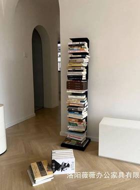 隐形厅书架落置地网红客铁艺转书柜GYB现代简约立体隐角藏物架