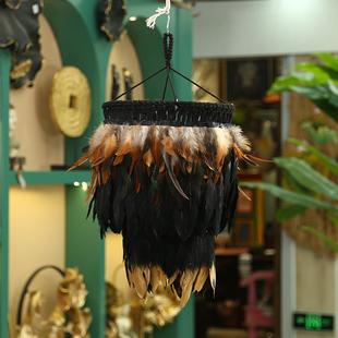 新款第安羽毛挂毯手QEW工编壁挂饰墙面布艺挂画装电表箱遮挡织挂