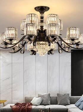 客厅水吊现代简约轻奢餐厅大气美式20灯27225新款复式楼别晶墅灯