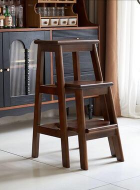 古实木梯凳用登高凳原两步三步OLZ家可伸缩凳子木多功复能榫卯结