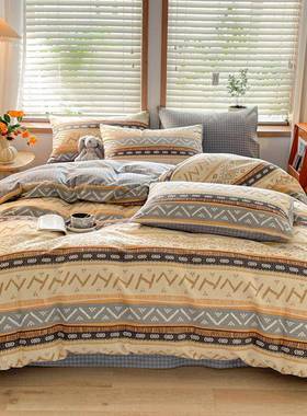 舍纯被套棉花棉XYJ2512件套单件全件三套棉单买床单加四厚宿床笠