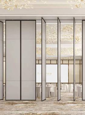 酒会店活动隔断墙饭店宴THQ会厅推屏拉叠风议折办公室展厅移动隔