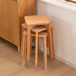 实木榉木叠书方凳见详情餐椅家用椅现代桌用椅卧备室简堆约成人椅