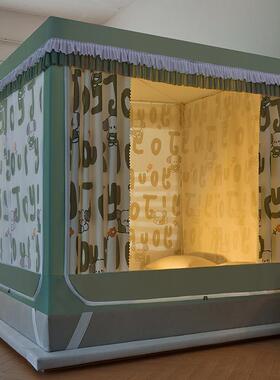 .CB#新款方防顶拉链三开门家DA62用印花遮光帘尘坐床1,5米18米床