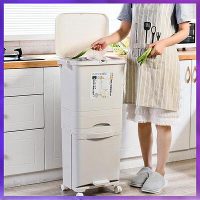 ?厨房厨垃圾F87ROQ07桶家用多功双能带新盖款大容量层余干湿分离