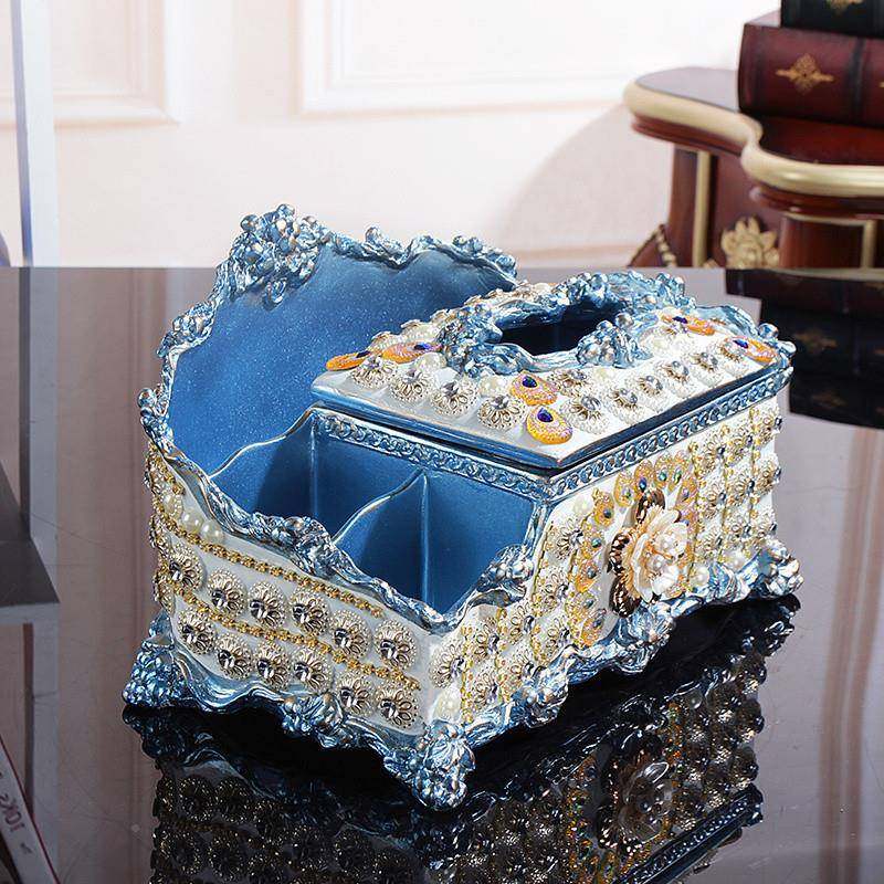 新款欧式美式镶钻家几用巾盒多功能纸盒纸创意抽无品牌/客厅收纳