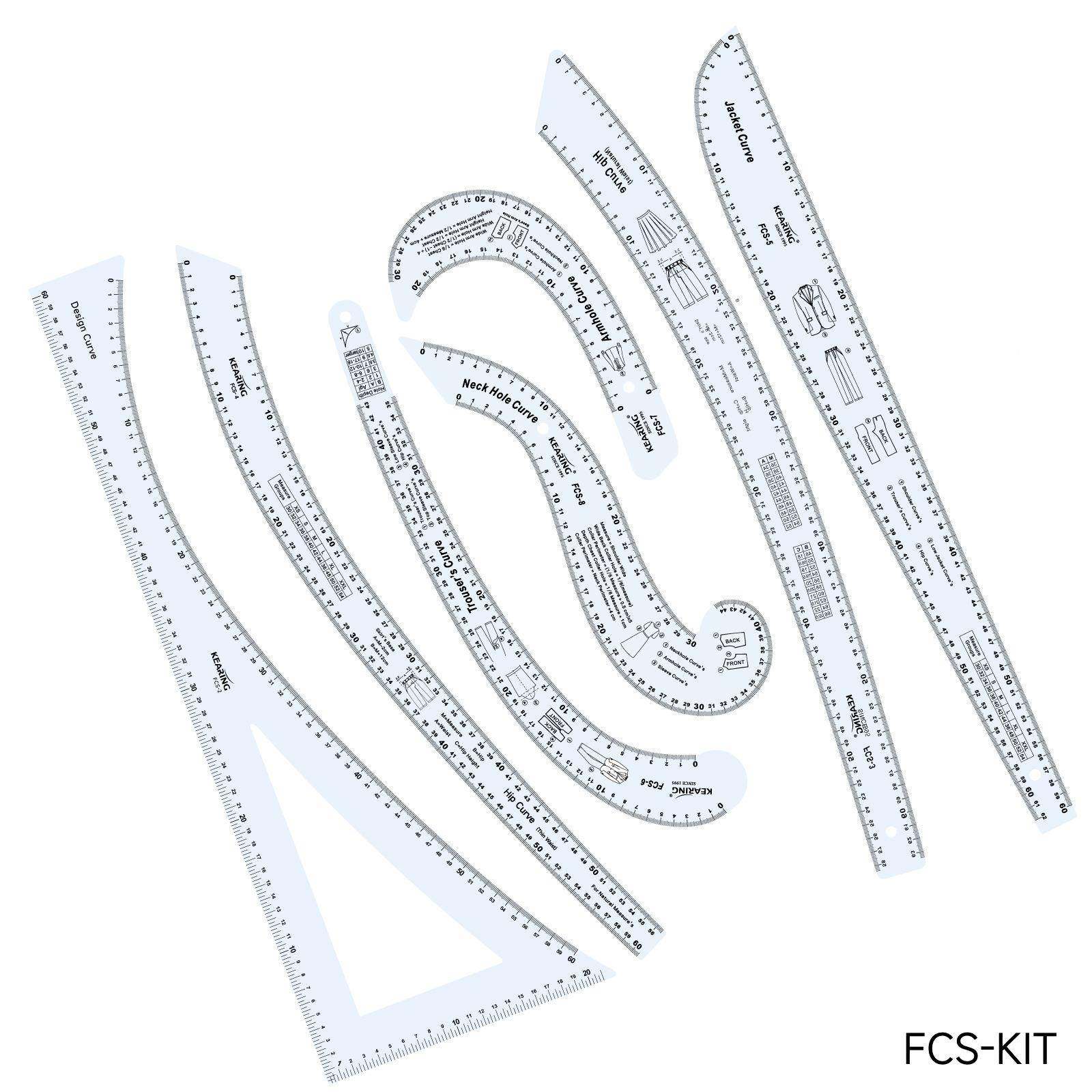 科灵FS-KITFCS-KIT曲线尺打绘版设尺制版尺服装计专用尺8件套C装