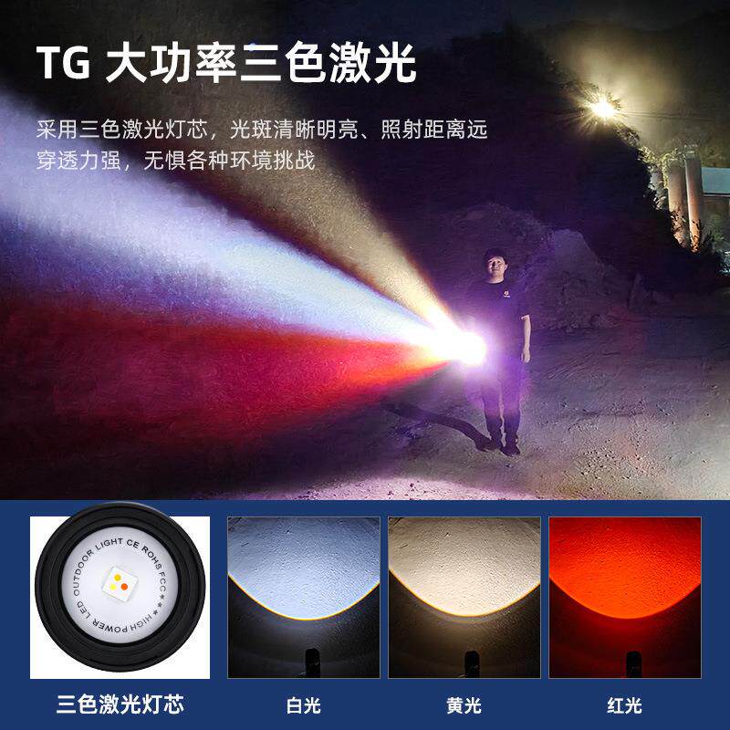 新多款户红外超亮变焦光源便携式充电电LQ-703筒手双开关RGB侧灯