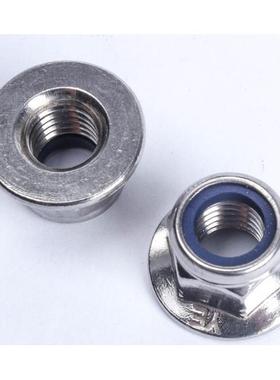 美帽制5级ANSB18.16.440齿6全金属法兰锁紧螺无花蓝白I锌3/8-16