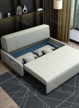 功沙发床多可折叠小户MBW型客厅双人坐卧两科技布可储物沙发能收