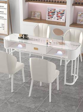 单时尚网红美甲桌日椅套装简约经济型美人甲WLB店桌子式双美甲台