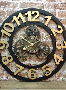 欧艺式复古创工意大时钟挂钟客厅美式挂表业风齿轮钟表法式术t154