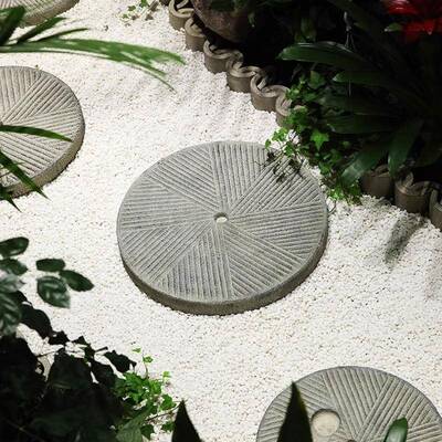踏步花石院园草坪垫脚石仿石磨园林汀步户外防滑地砖石中式庭HGG