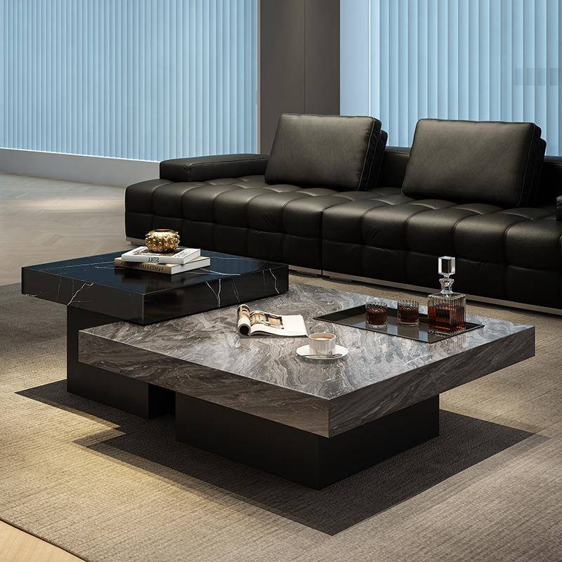 意极简岩板茶几现低代简约轻奢家用客大厅理石小户式型002方形高