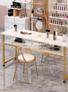 网红美甲桌椅套白色简约经42321型美甲店桌子日装式奢单济双人轻