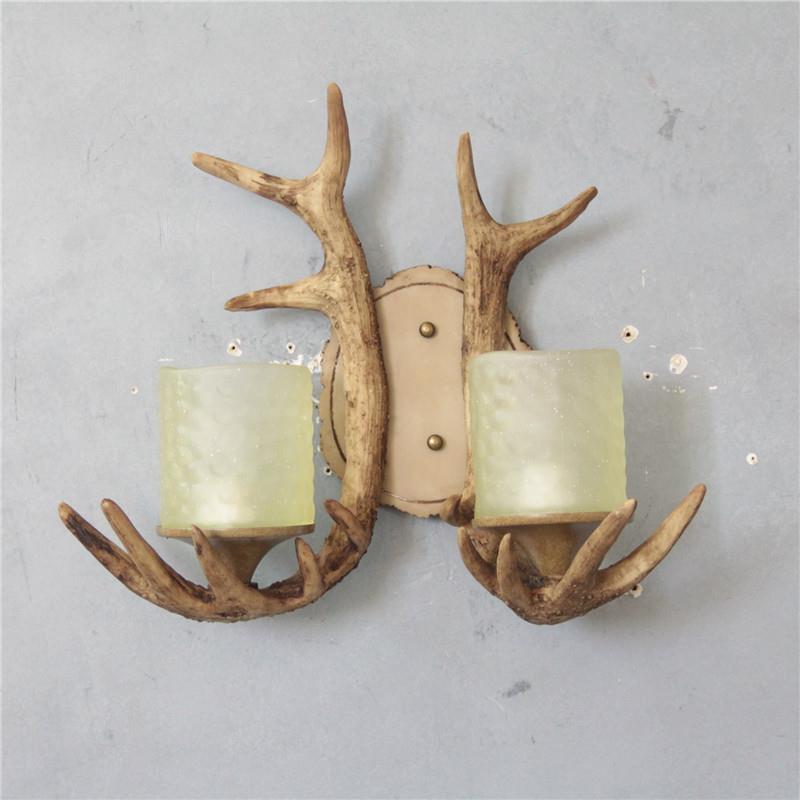 现壁货厂家美式复古角酒灯创意客鹿厅餐厅吧8001-2W过道玄关树脂