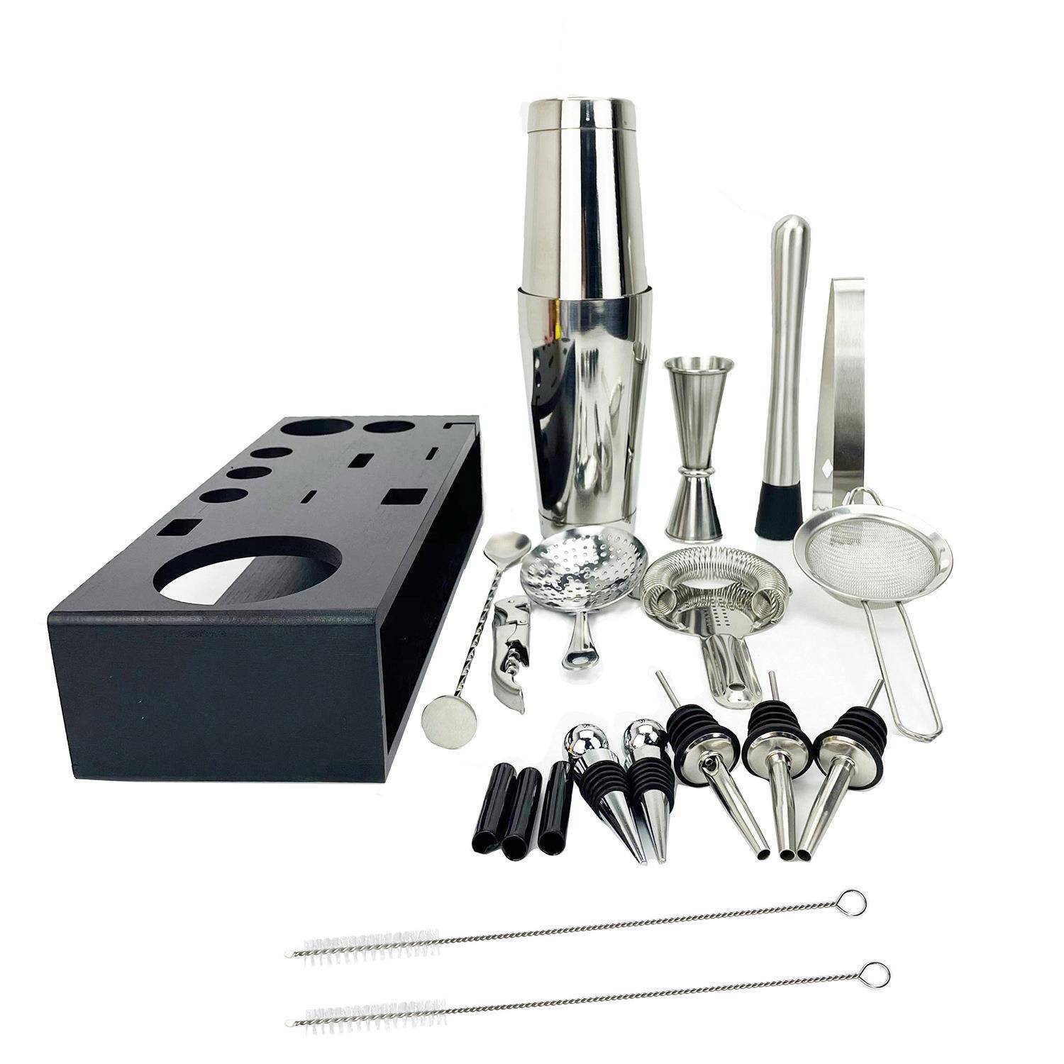 跨境款家用新现货波士制顿调酒器套装21件套KM-TZS1厂家直供可印l