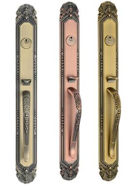 豪华大大门锁双开门对开锁门拉手门机30327械大门入户实木门欧式